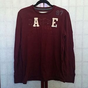 American Eagle Maroon long-sleeve tee. Size M.